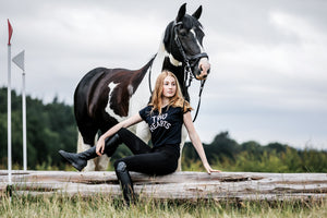 t-shirt for horse riding, two hearts