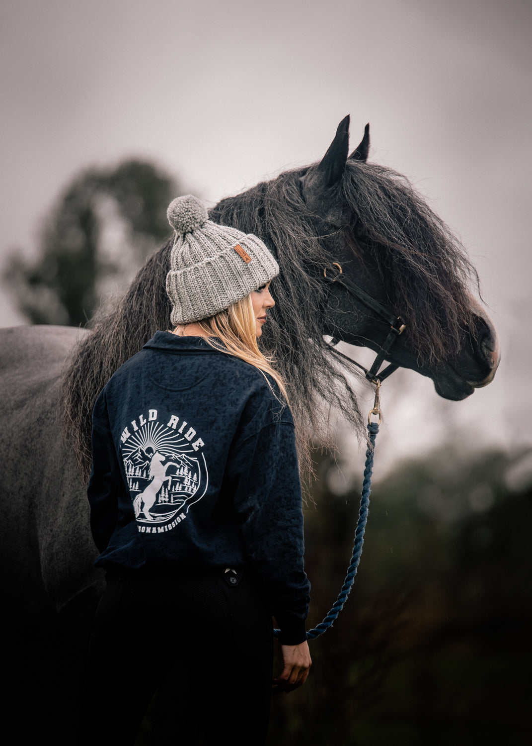 'Wild Ride' Navy | Morgan 3/4 Zip Sweatshirt